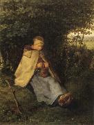 Jean Francois Millet Shepherdess or Woman Knitting oil painting picture wholesale